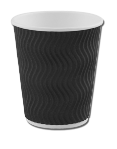 8oz Black 'S' Ripple Cups