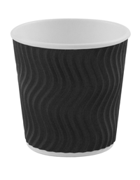 4oz Black 'S' Ripple Cups